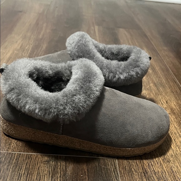 New Haflinger Charcoal Faux Fur Slippers - Picture 3 of 12